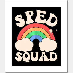 Sped Squad Teacher Rainbow Groovy Sped Ed Crew Education Day Posters and Art